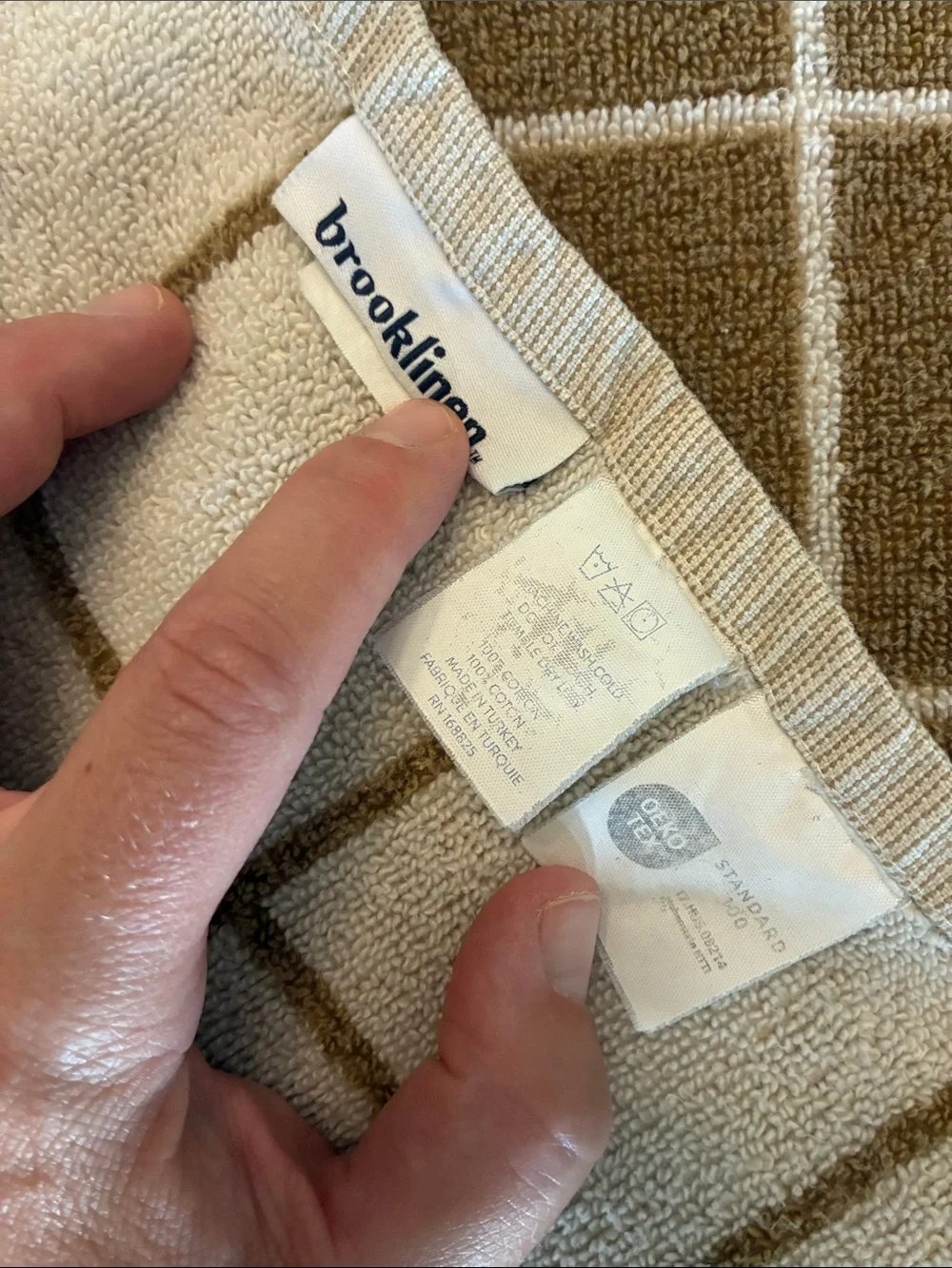 2 Brooklinen Two-Tone Grid Bath Towels